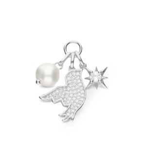 Charm argint cu perla naturala, pasare si stea DiAmanti AN6176-PRH-AS (Argint 925‰ 2 g.)
